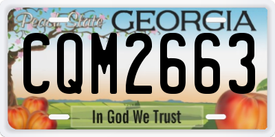 GA license plate CQM2663