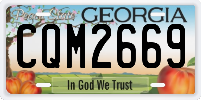GA license plate CQM2669