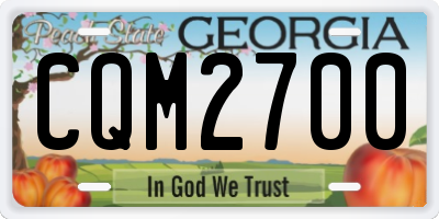 GA license plate CQM2700