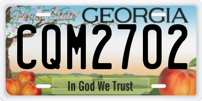 GA license plate CQM2702