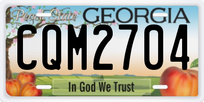 GA license plate CQM2704