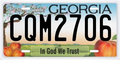 GA license plate CQM2706
