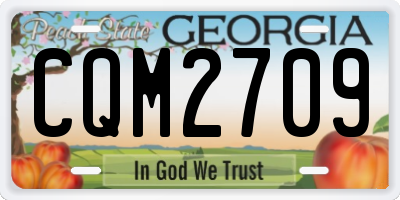 GA license plate CQM2709