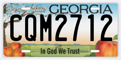 GA license plate CQM2712