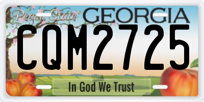 GA license plate CQM2725