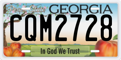 GA license plate CQM2728
