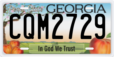 GA license plate CQM2729