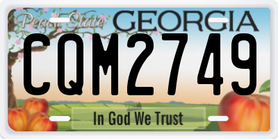 GA license plate CQM2749