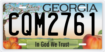 GA license plate CQM2761