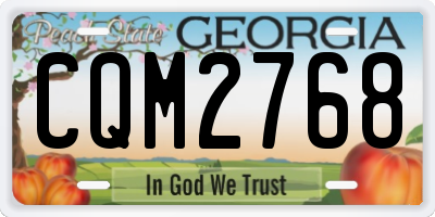 GA license plate CQM2768