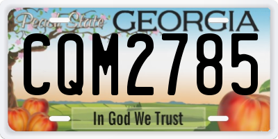 GA license plate CQM2785