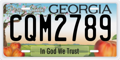 GA license plate CQM2789