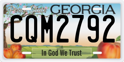 GA license plate CQM2792