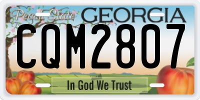 GA license plate CQM2807