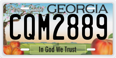 GA license plate CQM2889