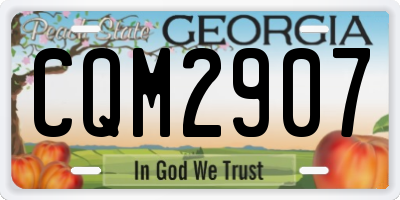 GA license plate CQM2907