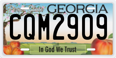 GA license plate CQM2909