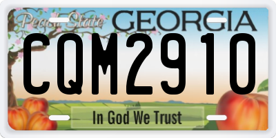 GA license plate CQM2910