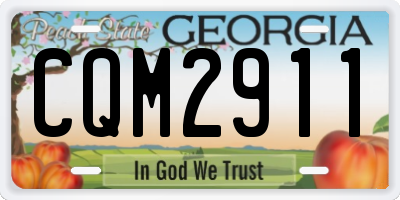 GA license plate CQM2911