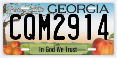 GA license plate CQM2914