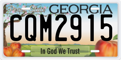 GA license plate CQM2915