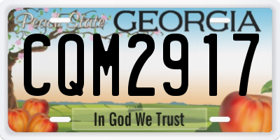 GA license plate CQM2917