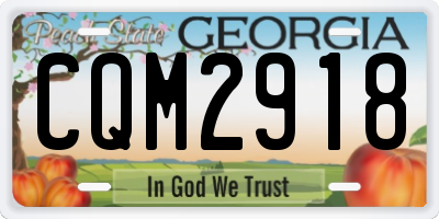 GA license plate CQM2918