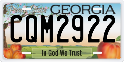 GA license plate CQM2922