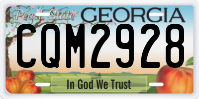 GA license plate CQM2928
