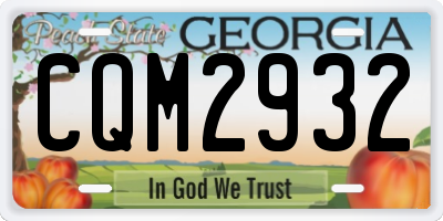 GA license plate CQM2932