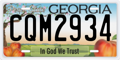 GA license plate CQM2934