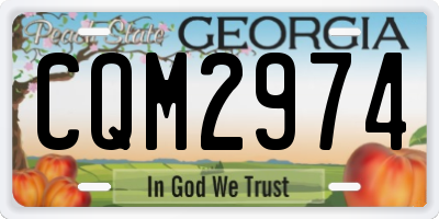 GA license plate CQM2974