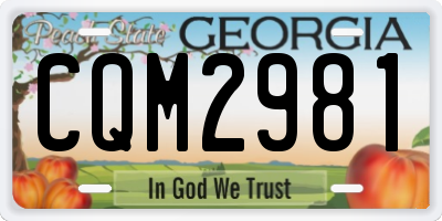 GA license plate CQM2981