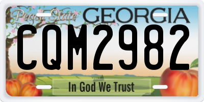 GA license plate CQM2982