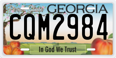 GA license plate CQM2984