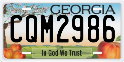 GA license plate CQM2986