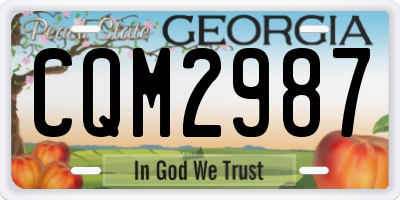 GA license plate CQM2987