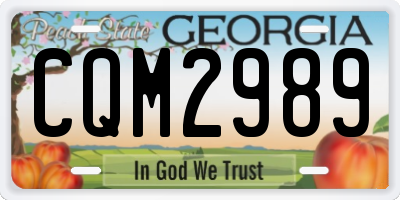 GA license plate CQM2989