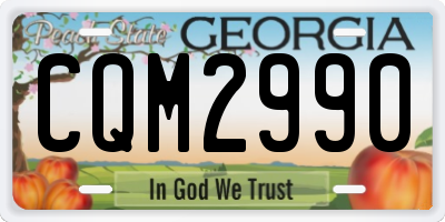 GA license plate CQM2990