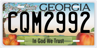 GA license plate CQM2992