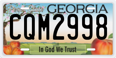 GA license plate CQM2998