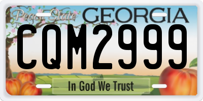 GA license plate CQM2999