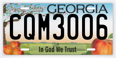 GA license plate CQM3006
