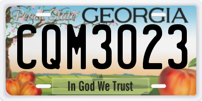 GA license plate CQM3023
