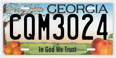 GA license plate CQM3024