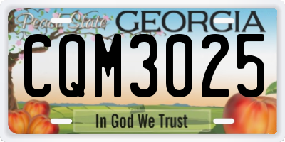 GA license plate CQM3025