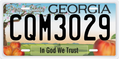 GA license plate CQM3029