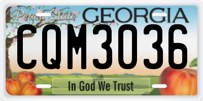GA license plate CQM3036