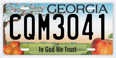 GA license plate CQM3041