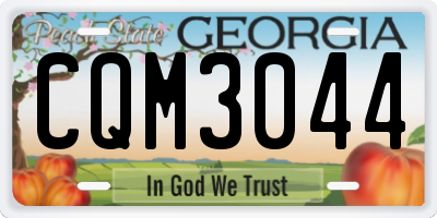 GA license plate CQM3044